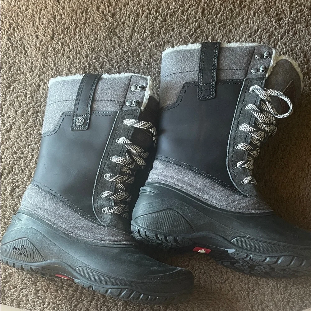 The North Face Black and Gray Winter Boots